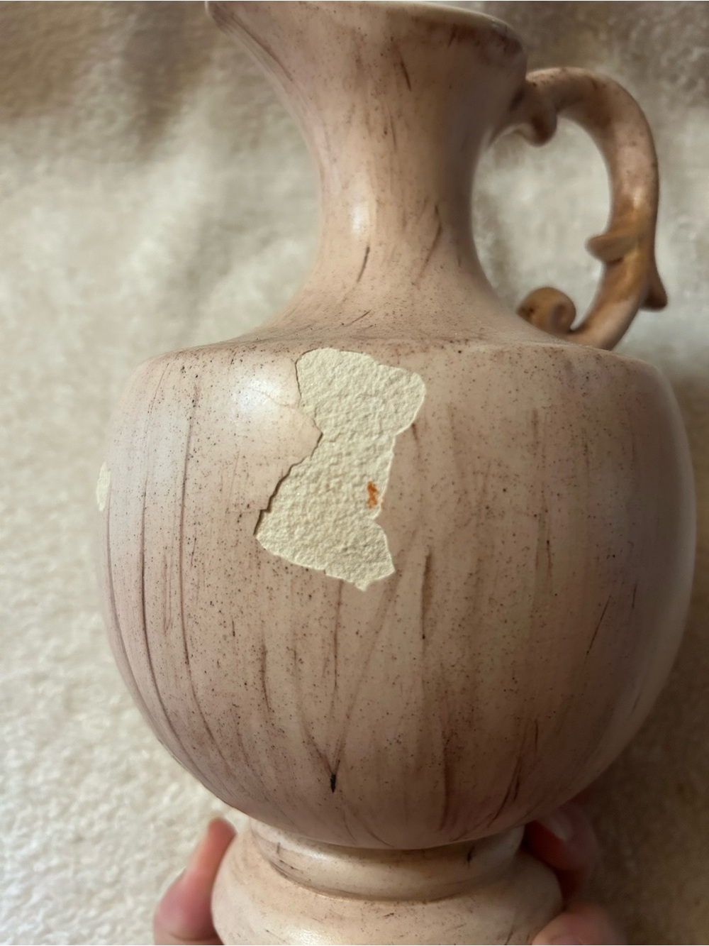 Vintage Cream Ceramic Pitcher - Picture 6 of 13